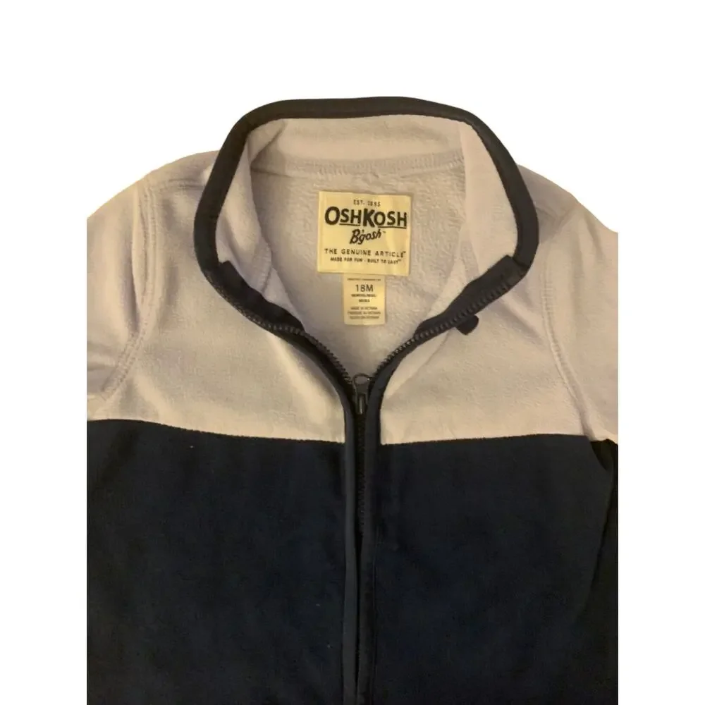 OshKosh B'gosh Purple Zip Up Fleece Light Jacket. Two Tone. 18 months.